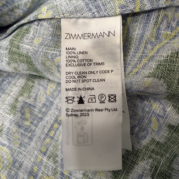 NWT Zimmermann Ottie Plunge Midi Dress in Green Paisley US SZ 6 - Picture 11 of 12